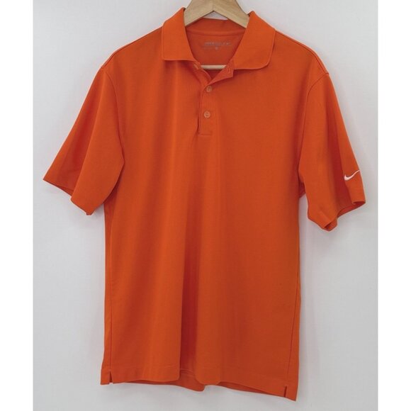 Nike Golf Dri-Fit Men’s Collared Orange Polo Short Sleeve Logo Size M‎ - Picture 1 of 12